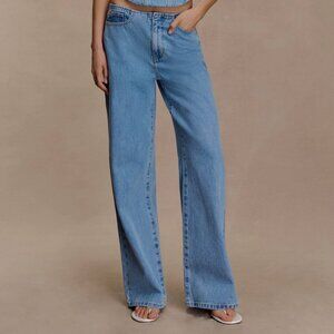 Meshki Caitlin Mid Rise Denim Jeans Classic Blue